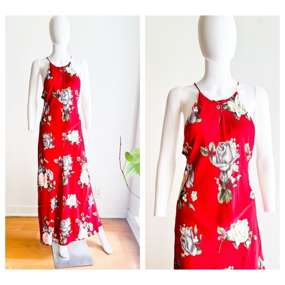 Marnie West Vintage Floral Bias cut Floral Maxi Dress S/M Made in USA